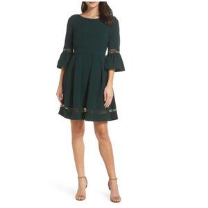 Eliza J Green Bell Sleeve Fit & Flare Dress, 4